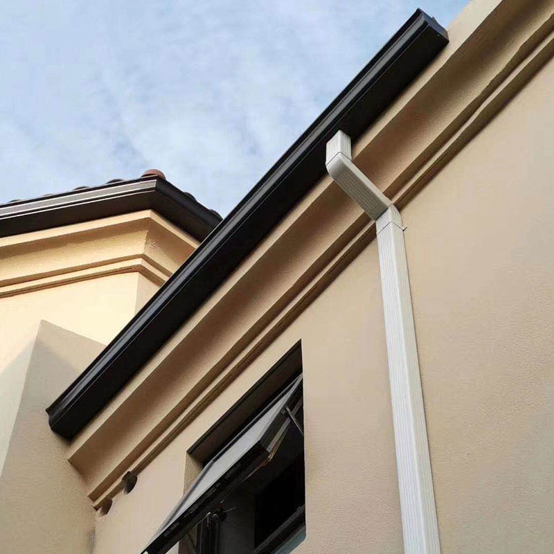 咖啡色室外雨水管 别墅外墙排水管 铝合金雨水管 60*80方管