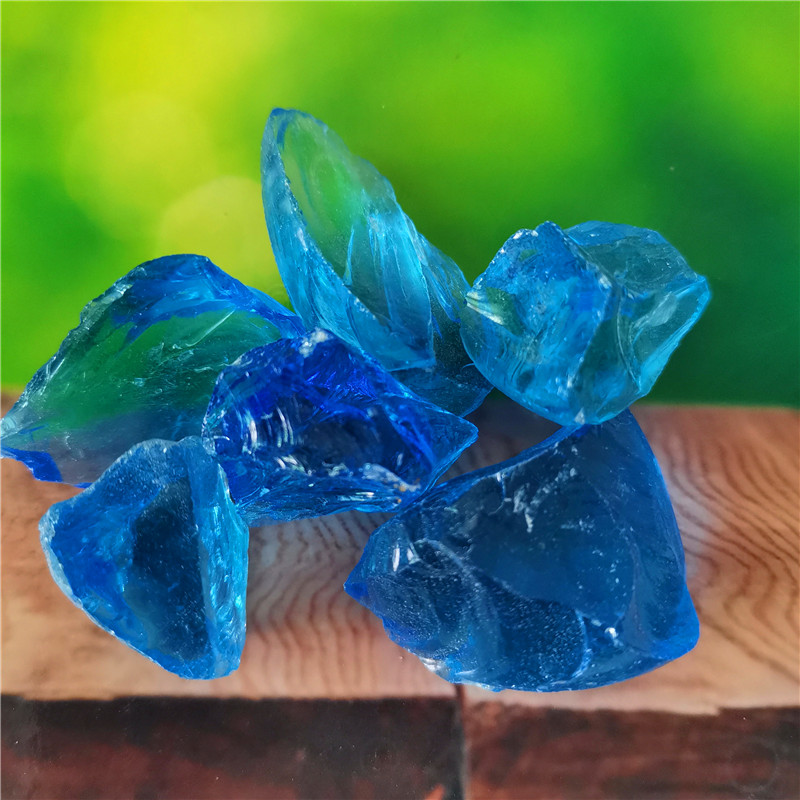 园林造景石笼玻璃块蓝色大块玻璃石创聚曼矿产