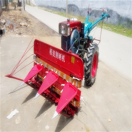 手推谷子割捆机小麦大豆收割打捆一体机家用两轮水稻收割机