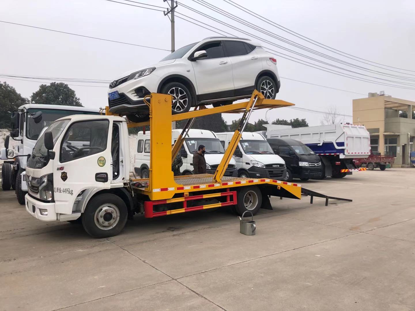 润力双层清障车深圳地区专卖二位板轿运车厂家