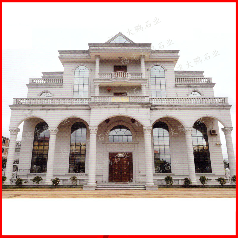 惠安石雕公司 设计安装制作别墅款式 造型雕塑 大理石雕刻网红别墅