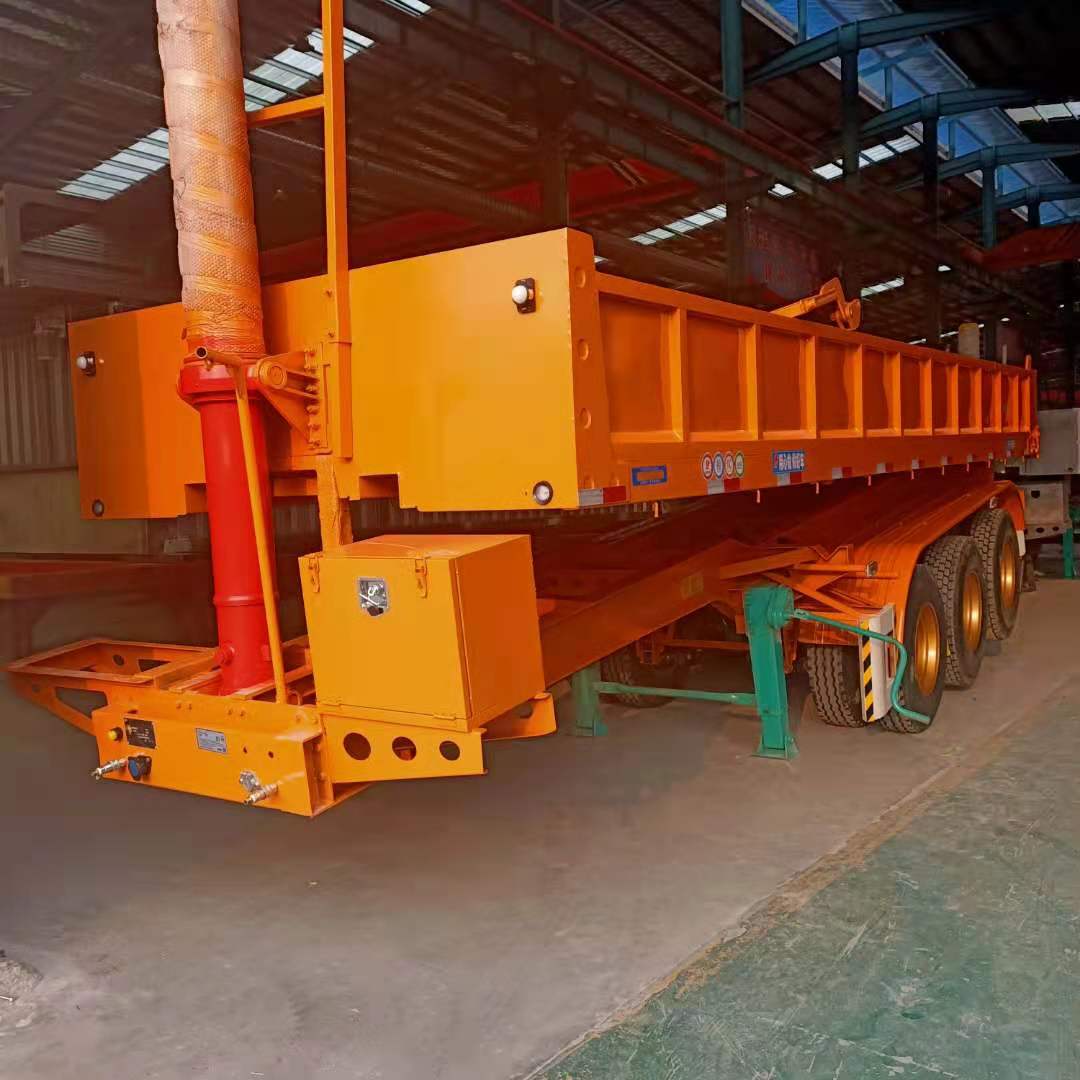 小蜜蜂后翻半挂车小蜜蜂骨架半挂车20英尺自卸挂车