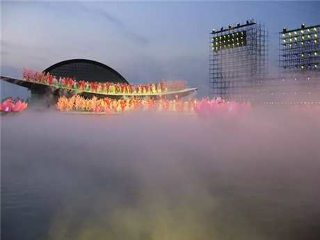 人工湖造霧工程 噴霧降溫 降溫噴霧 冷霧 景觀霧森