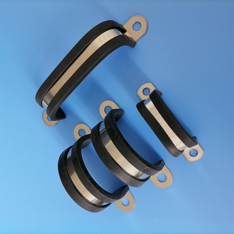不锈钢u型卡箍Φ32加厚u型电缆卡子u型包胶管夹雨花区厂家