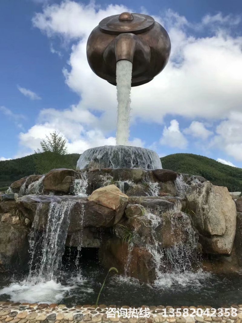 河北茶壶喷泉制作厂铜材质天壶天壶生产厂