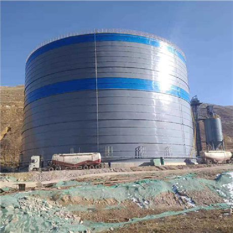 大型石子钢板库 骨料料仓 大型石子储存库_国华承建