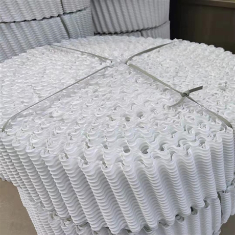 瓷白色高温填料 圆形冷却塔填料 斜波圆填料 斜交错散热胶片