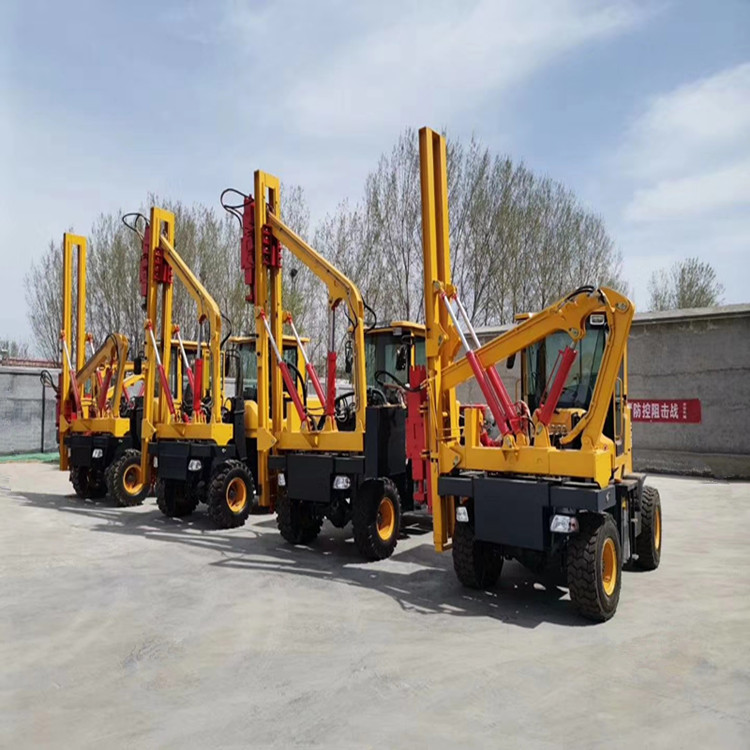 护栏打桩机公路护栏一体式钻孔机