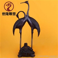 园林动物雕塑 景观铸铜仙鹤摆件 公园雕塑厂家