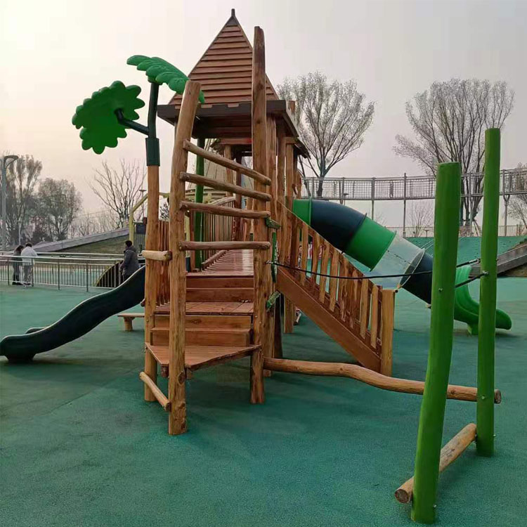 幼儿园木质滑梯 公园小区儿童实木滑梯组合 非标游乐设备厂家