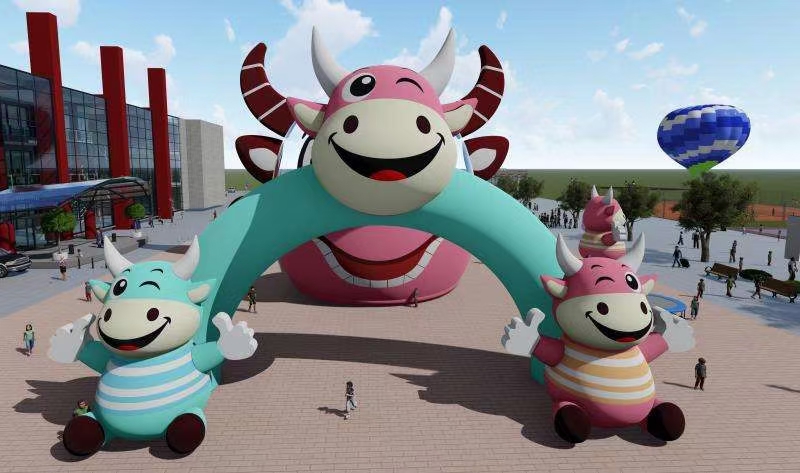 浙江大型气模出租网红牛气模出租价格暖场道具牛气模出租价格