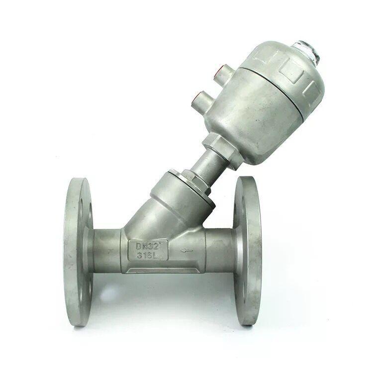 进口法兰气动角座阀德国沃德wode全不锈钢角座阀