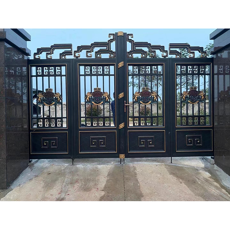 金辉庭院门 佛山别墅铝艺大门生产商 豪华中式别墅大门厂家