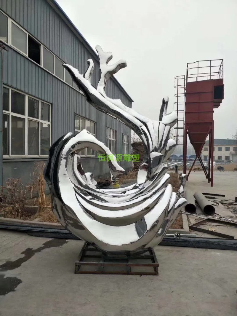 企业不锈钢抽象标志雕塑