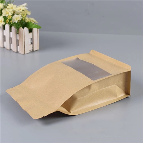 茶叶密封牛皮纸袋牛皮纸收纳袋定做开窗透明牛皮纸自封袋