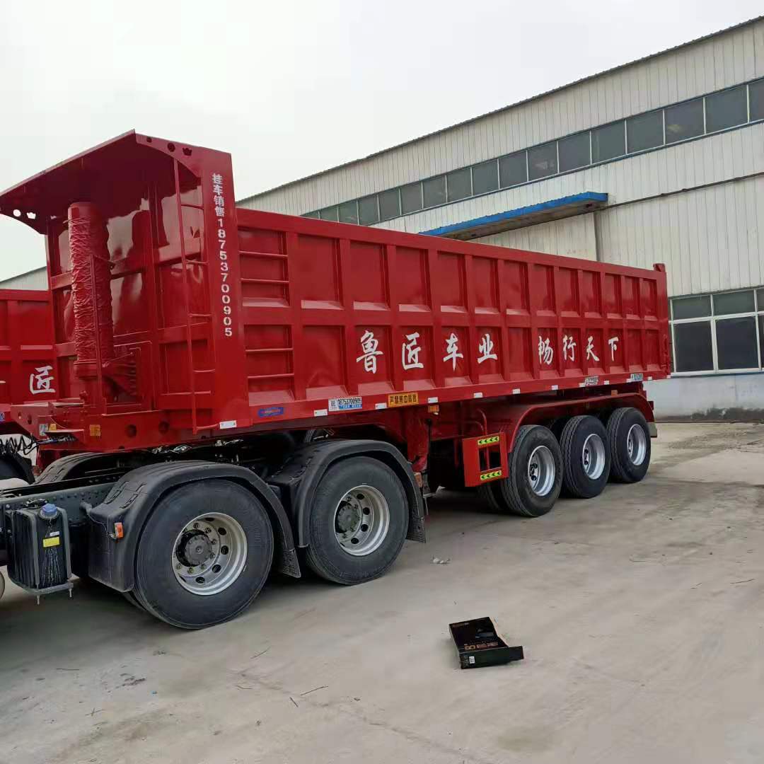 轻量化一体后翻自卸半挂车u型电动雨布一体后翻半挂车