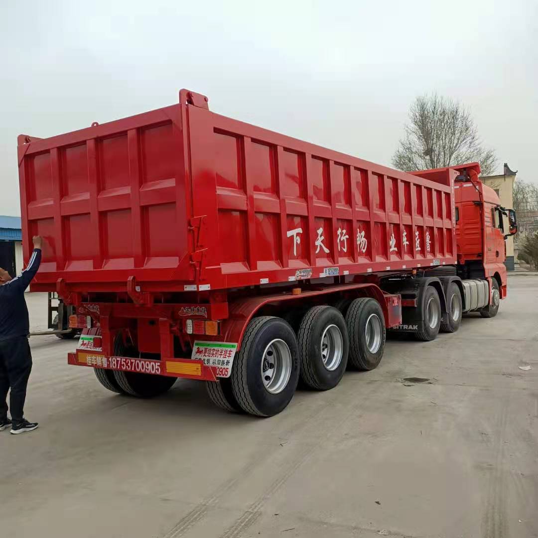 輕量化一體後翻自卸半掛車 u型電動雨布一體後翻半掛車