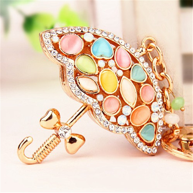 创意金属雨伞钥匙扣链 女孩包包小礼物节日挂饰女