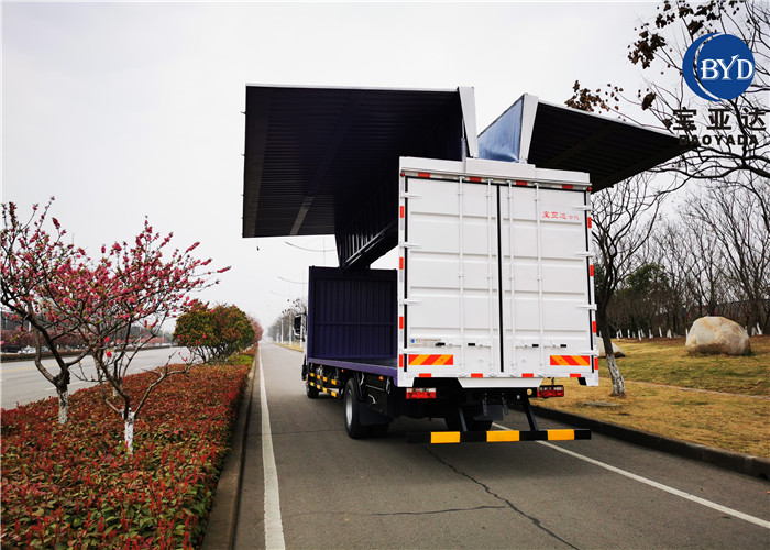 国六9米6翼展车,飞翼厢式车图片,国六9米6翼开启厢式车