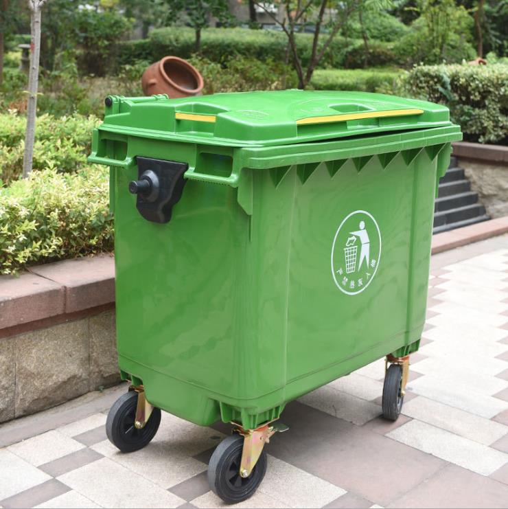 660l环卫塑料垃圾桶 户外手推垃圾车660升垃圾桶