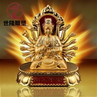 纯铜铸铜千手观音铜像 寺庙制作大型菩萨雕塑 铜佛像厂家