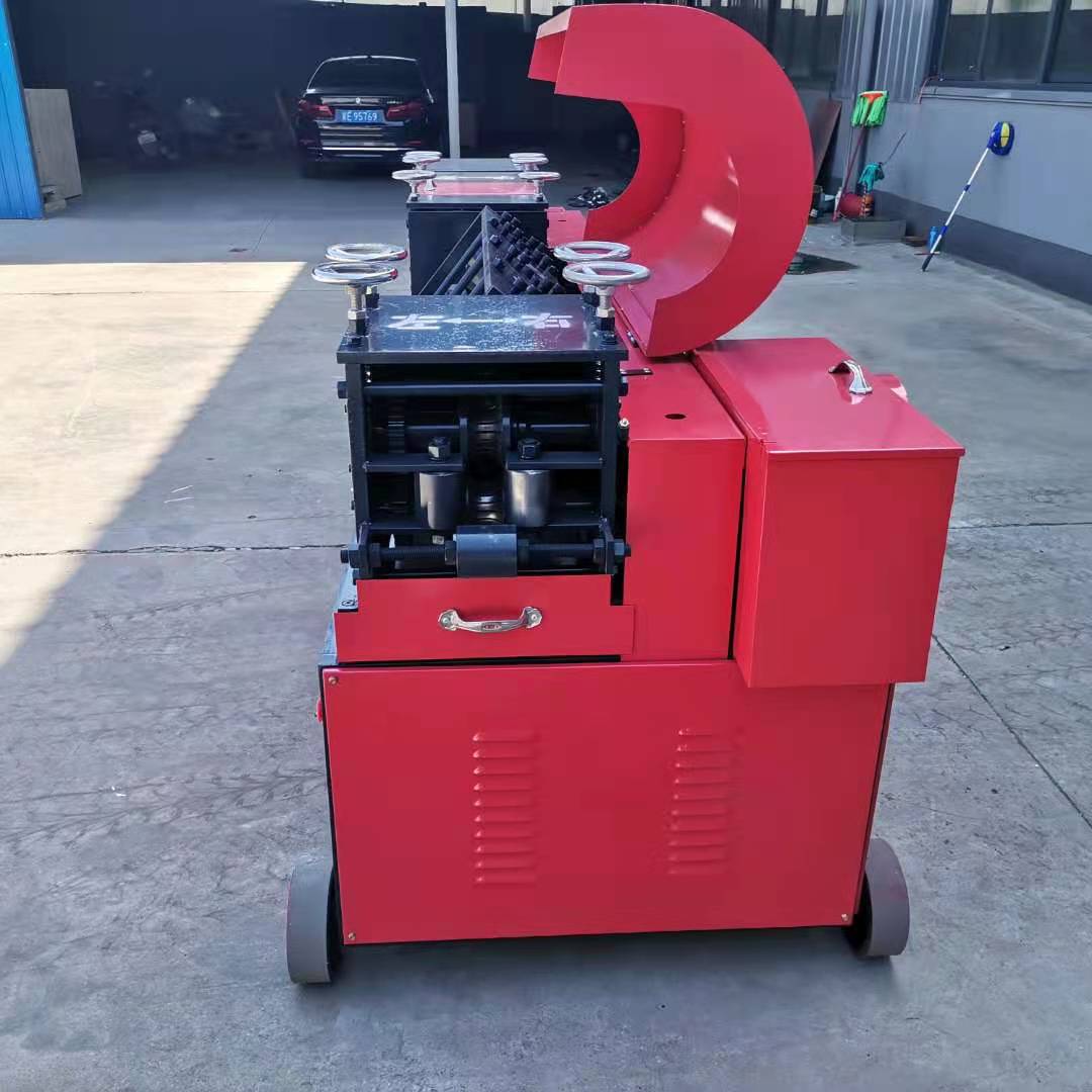 迈吉生产全自动小型架子管调直机钢管调直除锈刷漆机