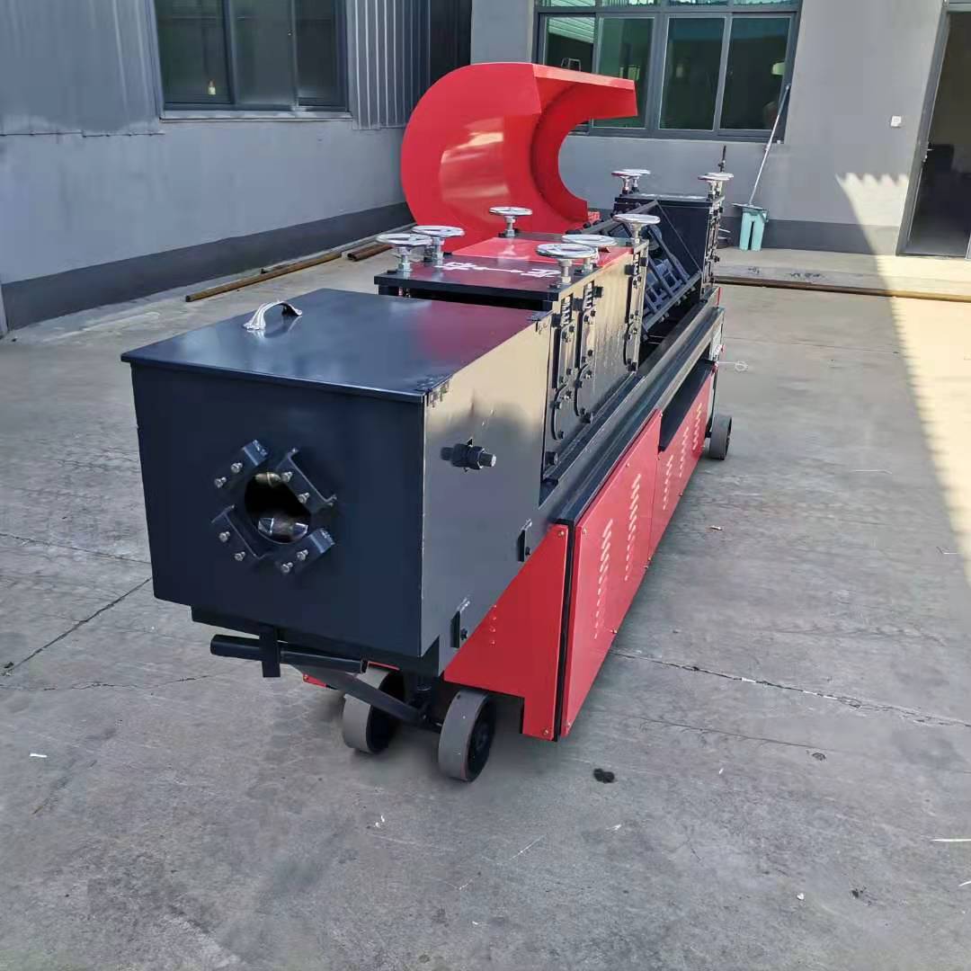 迈吉生产全自动小型架子管调直机钢管调直除锈刷漆机