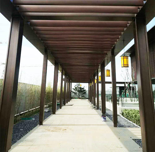 铝艺廊架鑫金辉厂家定制铝艺景观别墅庭院中式廊架