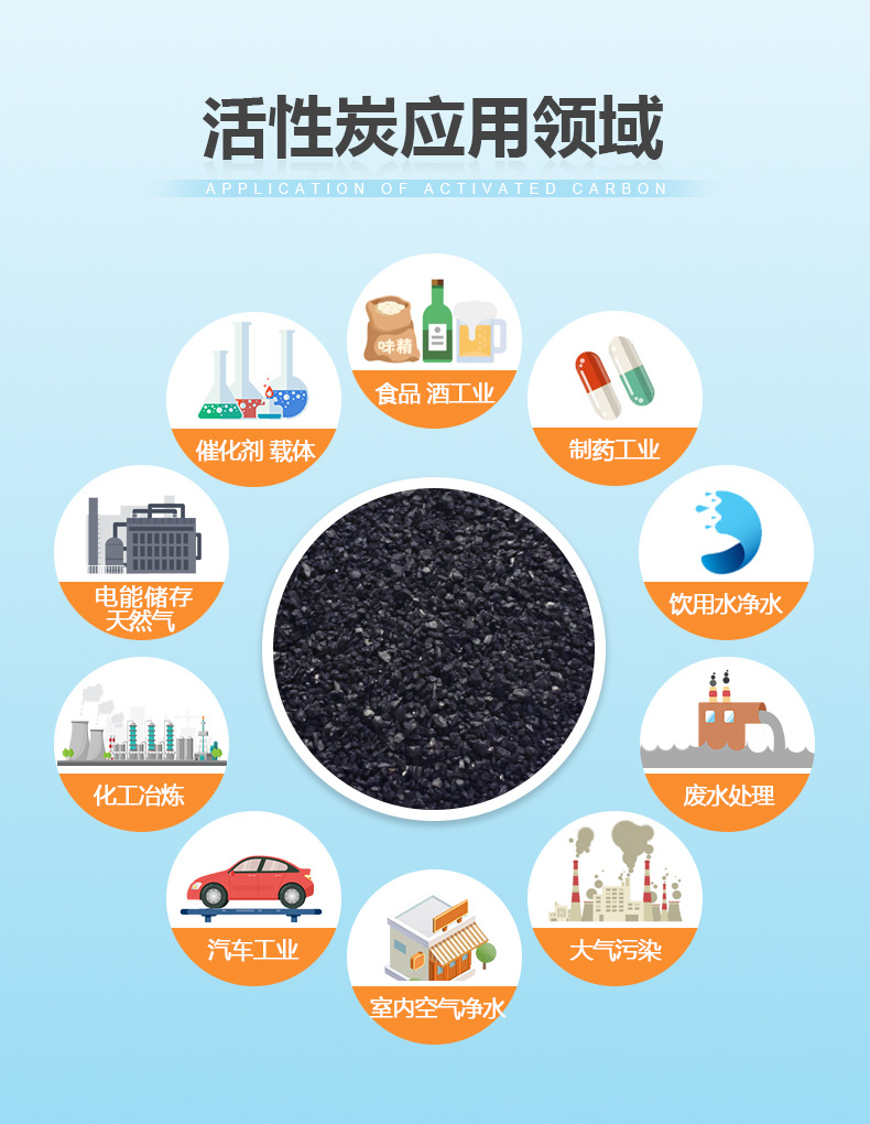 椰壳果壳活性炭化工吸附剂椰壳活性炭颗粒果壳活性炭