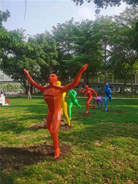 玻璃钢人物雕塑主题 广州抽象人物雕塑 校园运动人物雕塑摆件