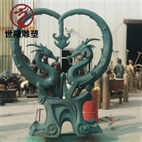 大型铜雕龙定制 广场纯铜龙摆件 景观户外动物雕塑来图定制