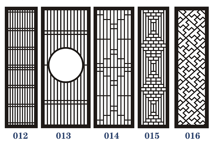 定做中式仿古铝屏风木纹花格 9, 木纹铝合金窗花选择铝方管组合工艺