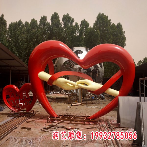 不锈钢握手雕塑