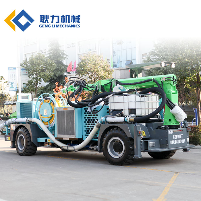 耿力柴油机湿式混凝土喷射车小型地铁引水洞矿洞隧道喷锚支护设备