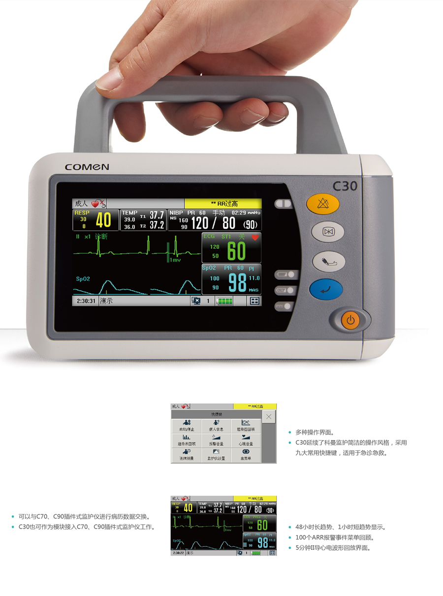 科曼急救轉運監護儀c30多參數監護適用於救護車