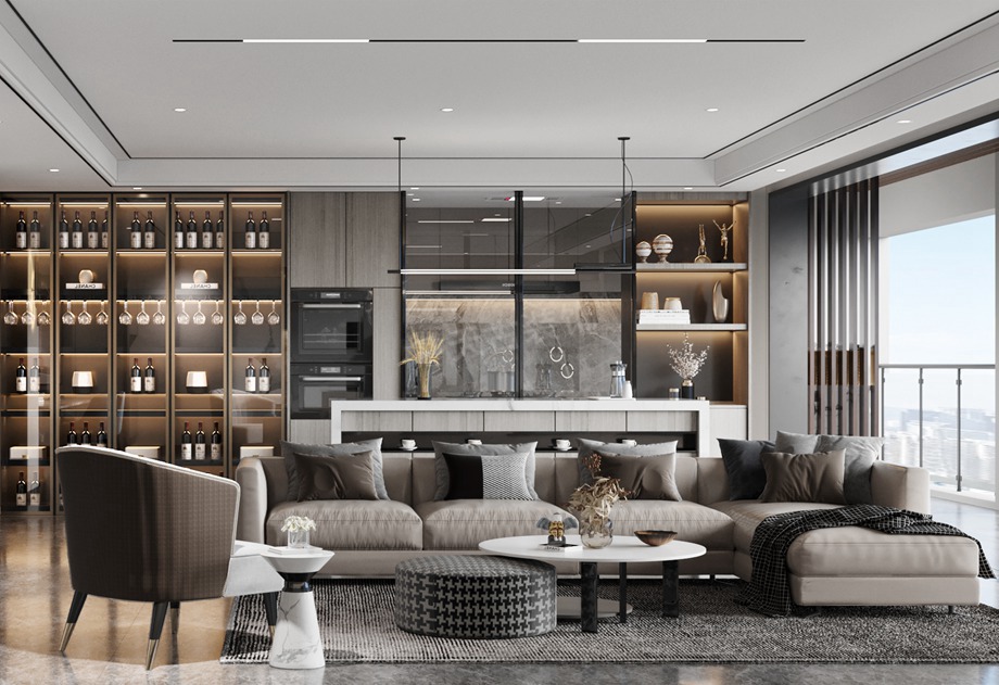 壹号半岛现代简约大平层设计案例