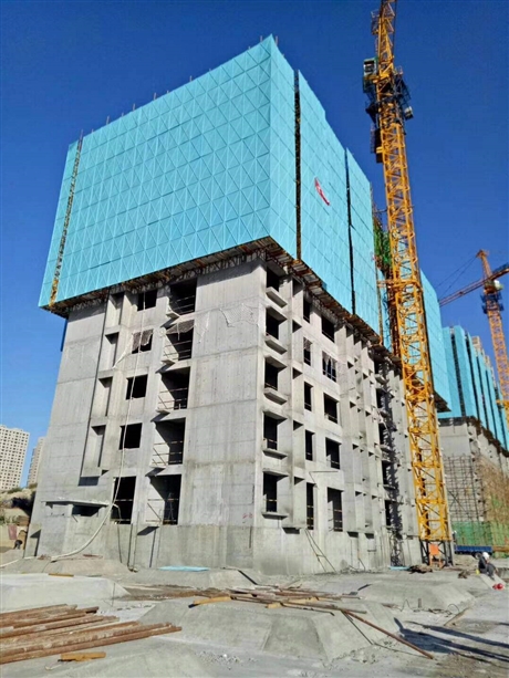 爬架专用钢板网澜润喷塑框架爬架网爬架钢网片外架防护网