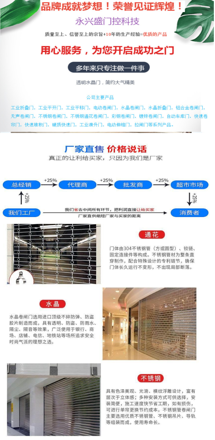 福田电动卷帘门厂商电话 不锈钢电动门永兴盛