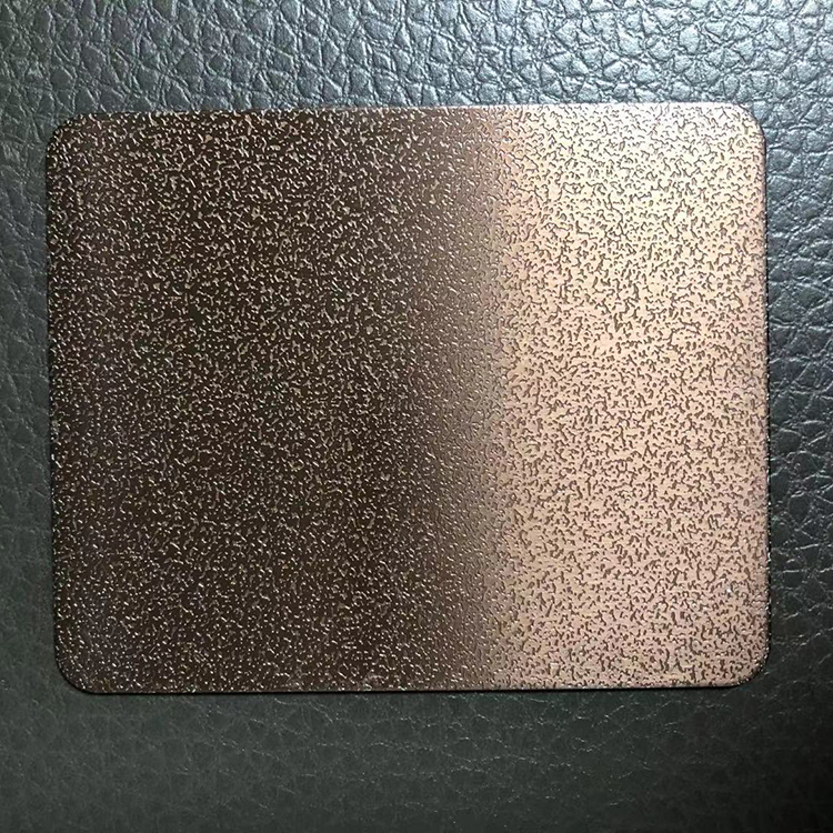 不锈钢粗打沙黑金板定制玫瑰红不锈钢喷砂板供应304拉丝板镜面板钛金