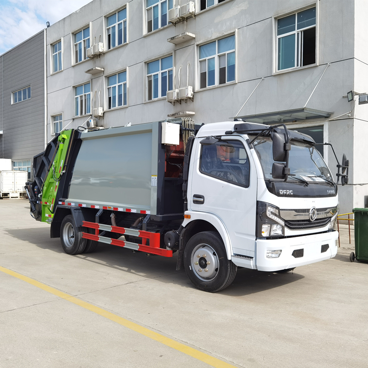 国六8吨侧翻桶压缩垃圾车 东风压缩式垃圾清理车