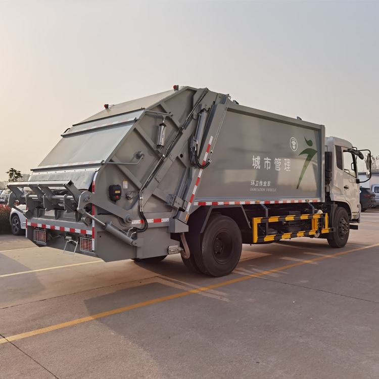 国六12方侧翻桶压缩垃圾车 东风压缩式垃圾清运车