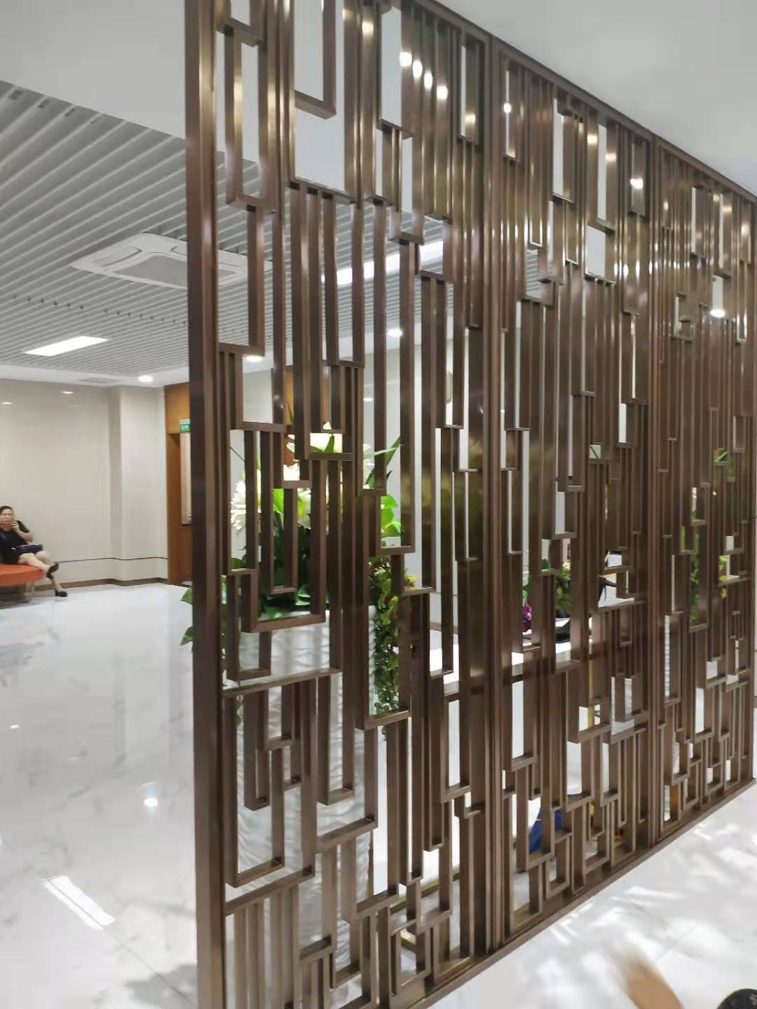 内蒙古 酒店大堂铝艺浮雕工艺屏风