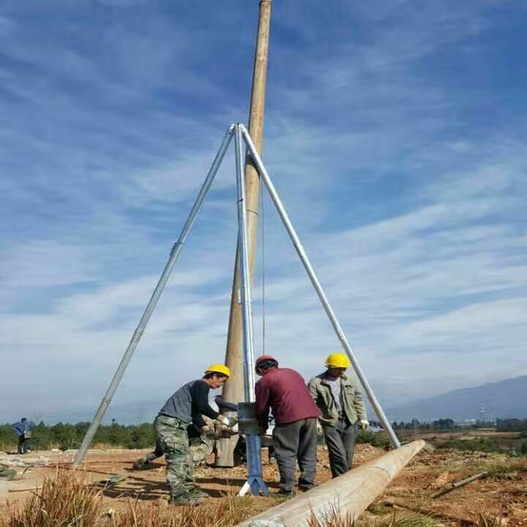 新型鋁合金三腳架立杆機恆鑫分節式扒杆立杆機15米人字抱杆