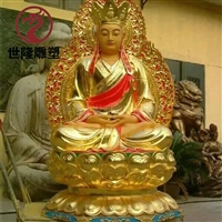 寺庙景区小型地藏王摆件 铸铜佛像雕塑 贴金地藏王定制