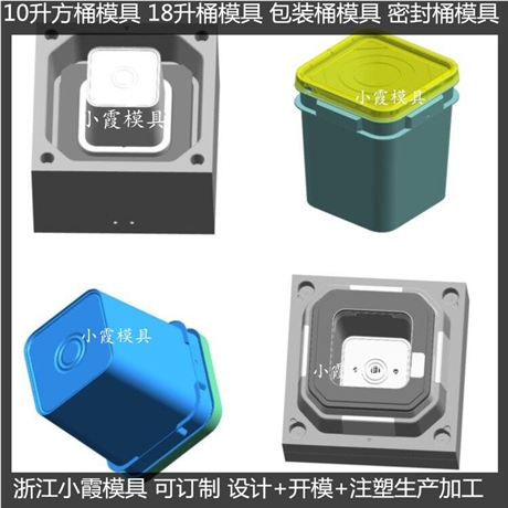 PET模具设计制造液体塑料桶模具30KG乳胶漆桶模具定制