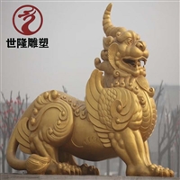 户宅仿古独角兽雕塑摆件 大型瑞兽铜雕 世隆来图定做