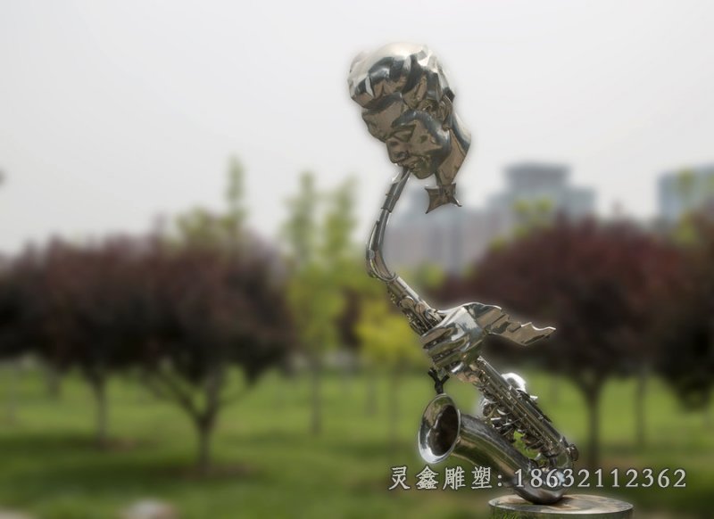 不锈钢萨克斯乐器雕塑
