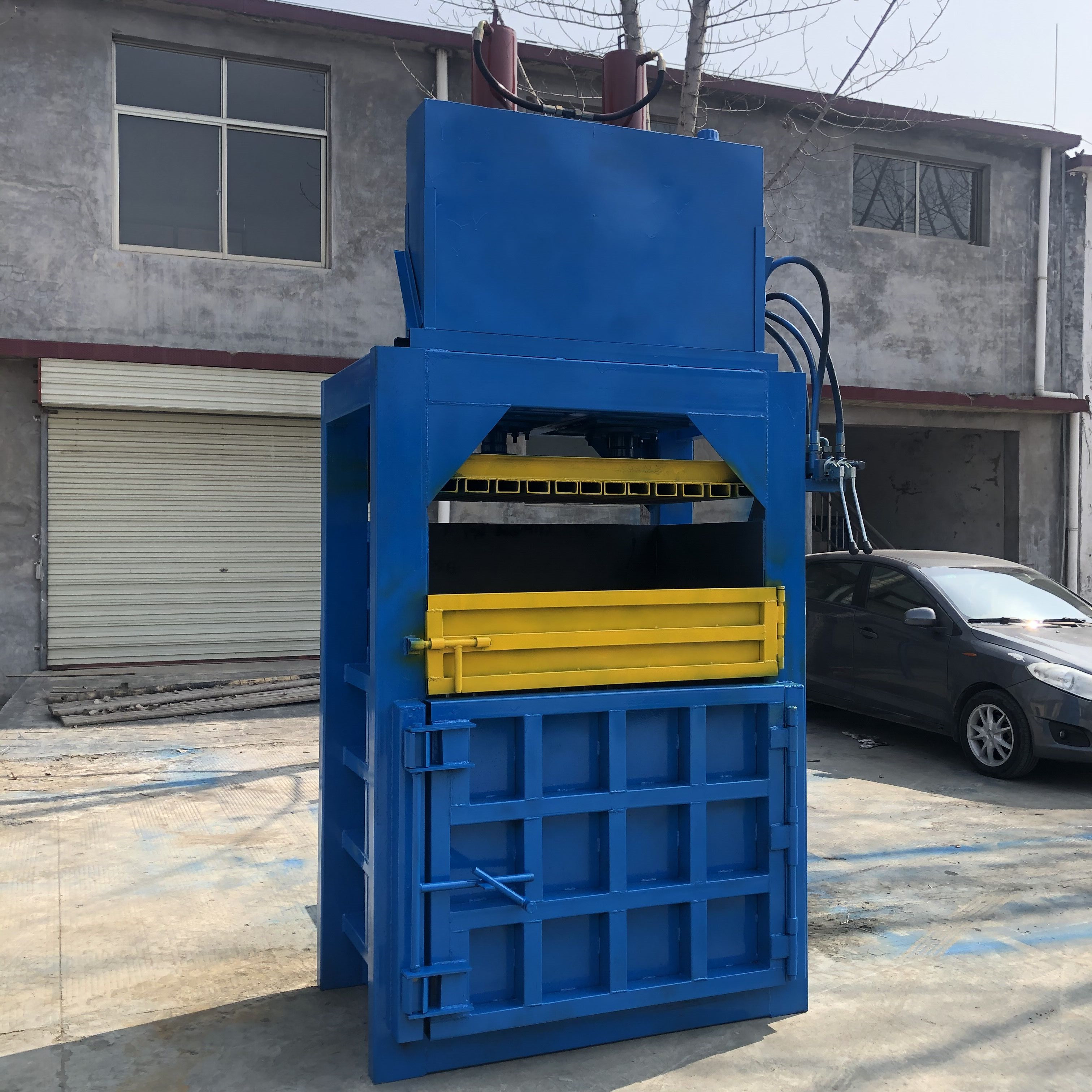 双缸吨袋打包机压缩废纸打包机废棉纱液压打包机