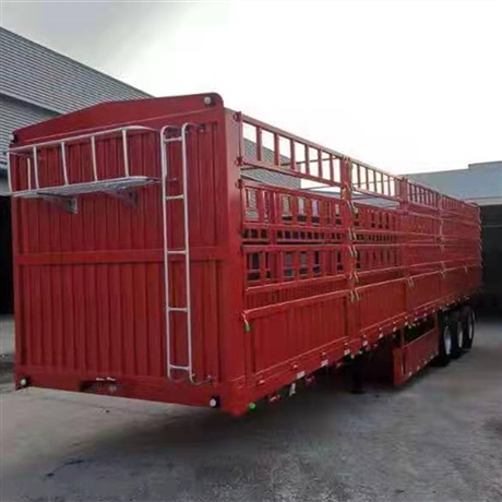 13米鹅颈式高栏半挂车 碟刹气囊桥高低板花栏运输车