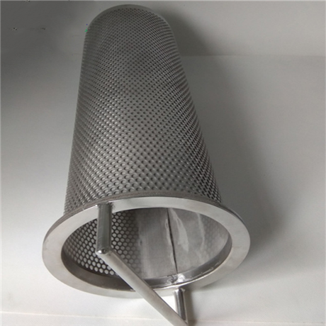 达晟厂家供应 不锈钢过滤桶 法兰式手提冲孔网过滤器滤芯-搜采通